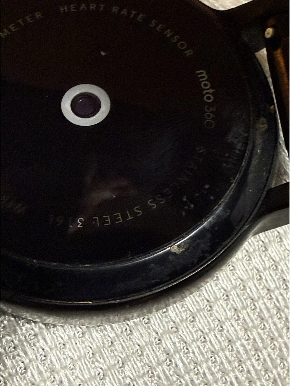 Motorola Moto 360 Smart Watch 46mm Black Metal Band Touchscreen ( Parts)